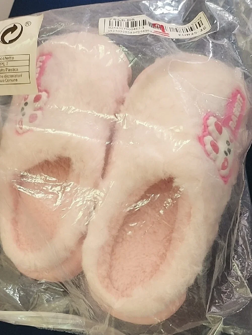 Rabbit Plush Pink Kids Slippers